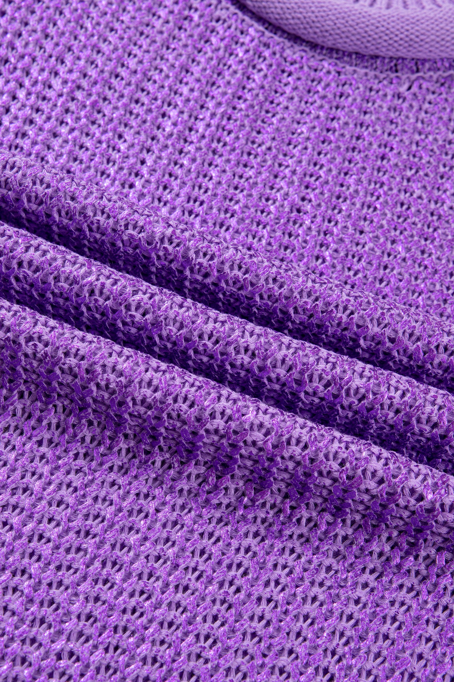 Wisteria Solid Color Knit High Neck Short Sleeve Sweater