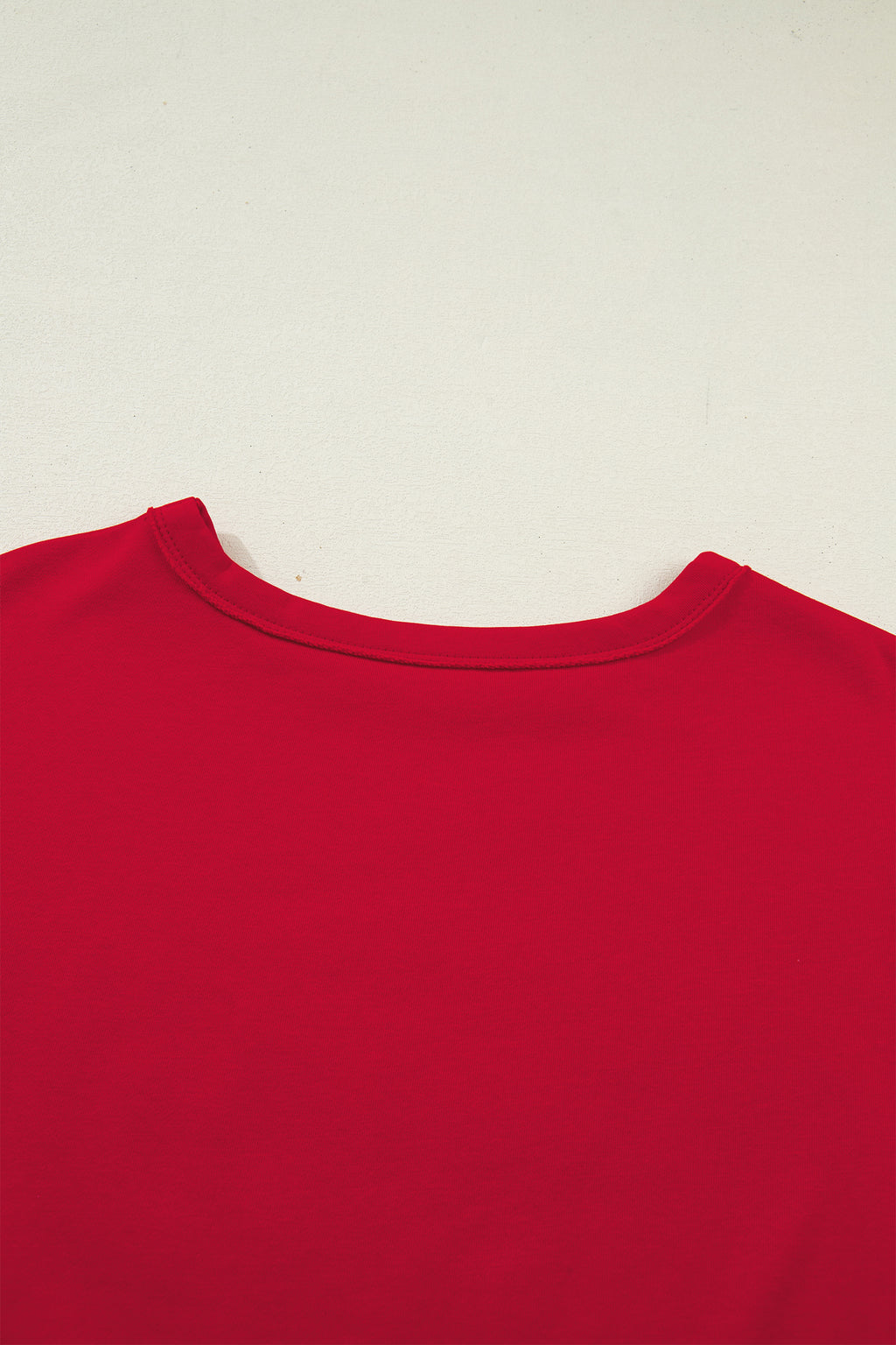 Racing Red GEORGIE Letter Printed Raw Seam Drop Shoulder Loose Tee