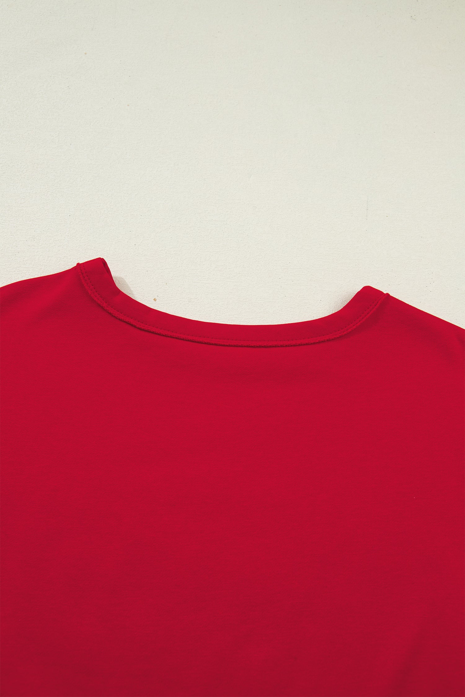 Racing Red GEORGIE Letter Printed Raw Seam Drop Shoulder Loose Tee