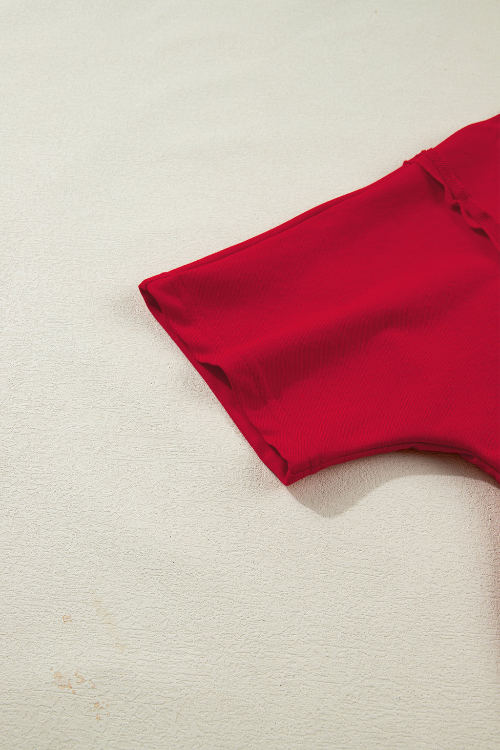 Racing Red GEORGIE Letter Printed Raw Seam Drop Shoulder Loose Tee