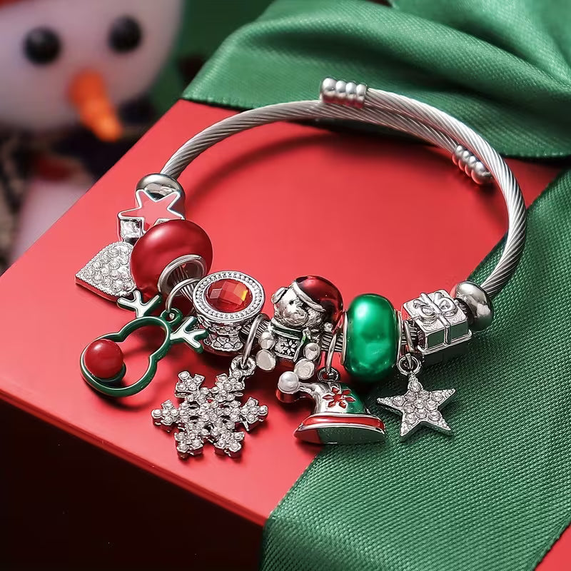 Snowflake Christmas Pendant Bracelet