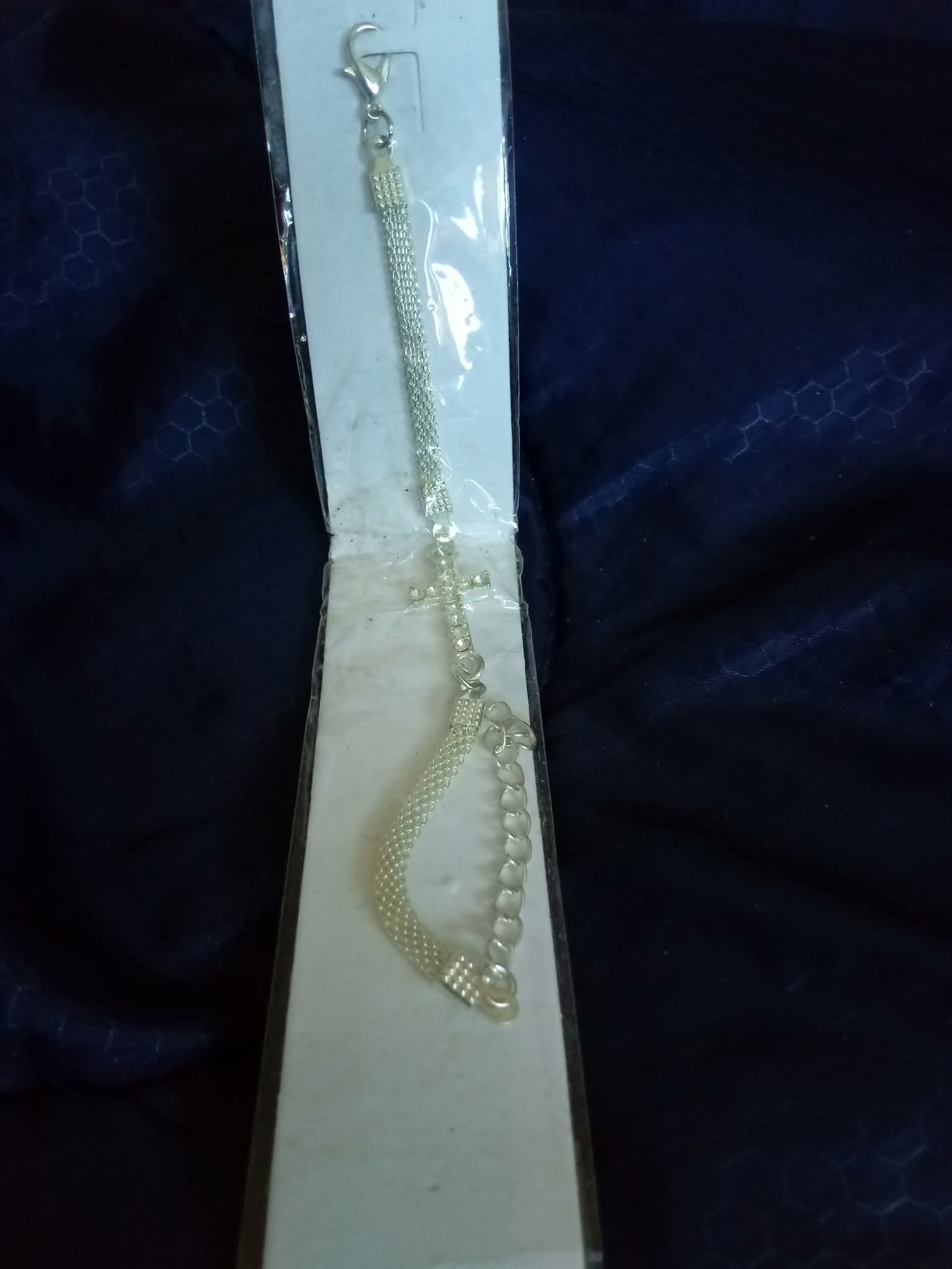 Exquisite Rhinestone Cross Charm Bracelet