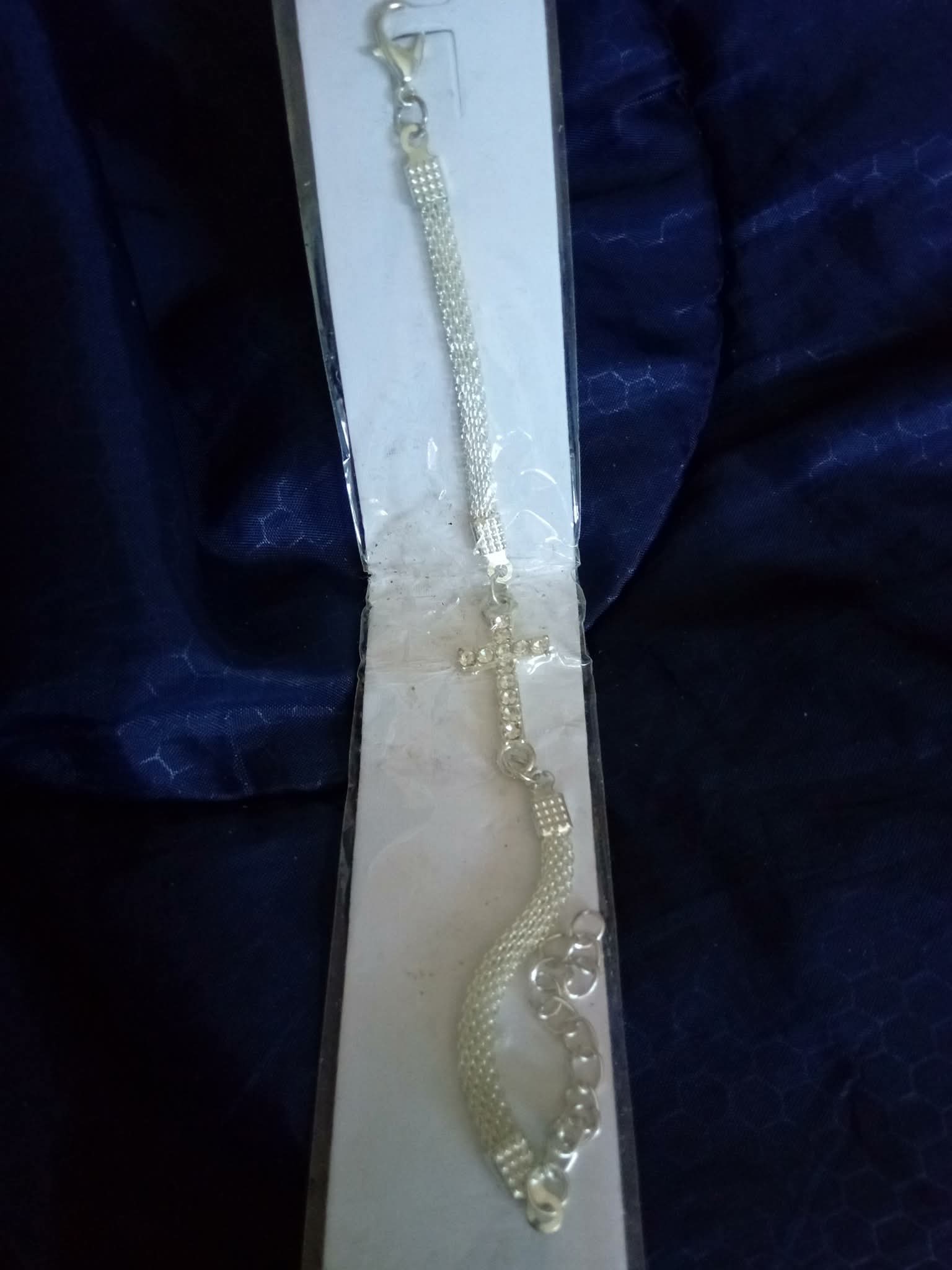 Exquisite Rhinestone Cross Charm Bracelet