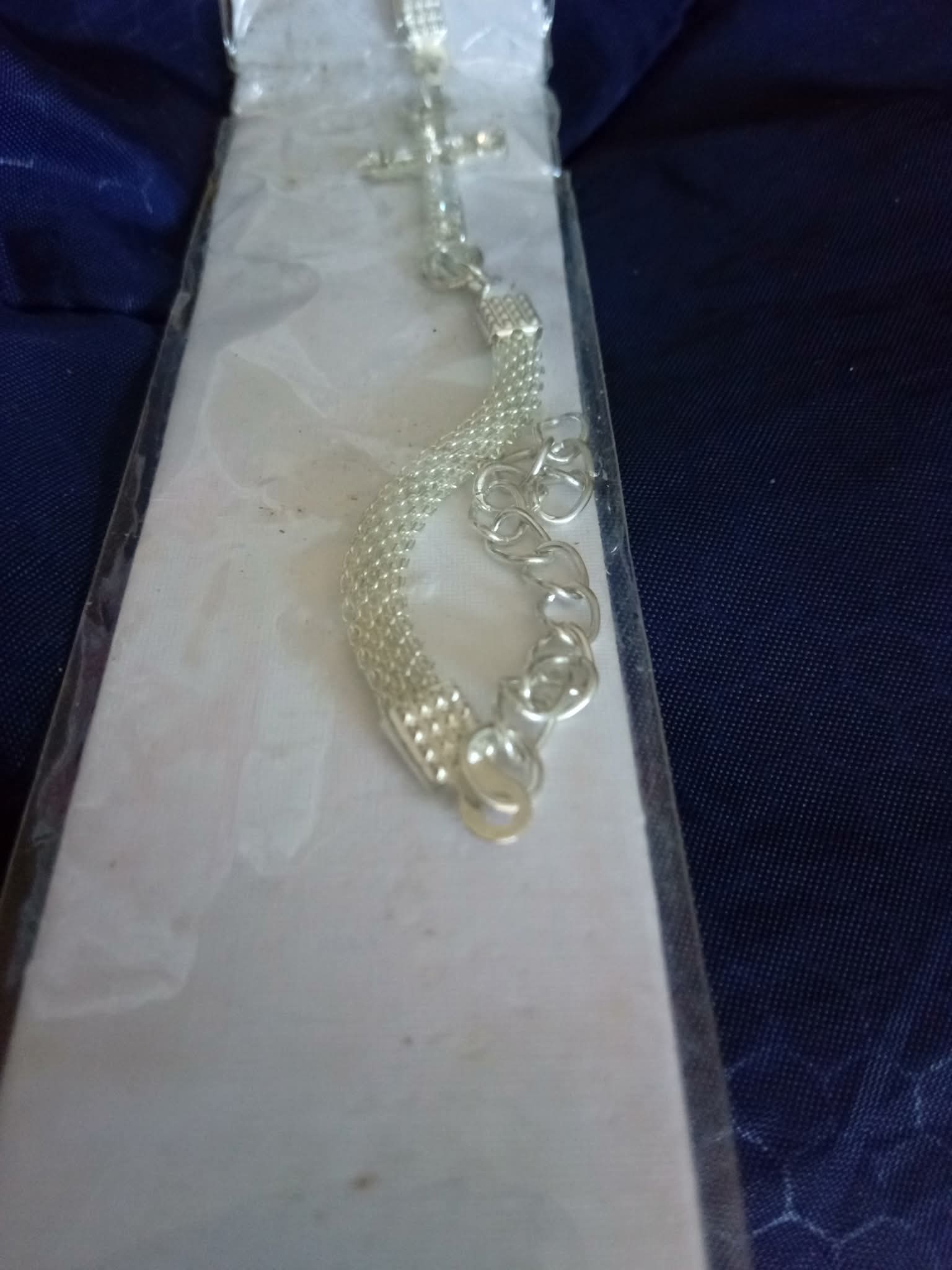 Exquisite Rhinestone Cross Charm Bracelet