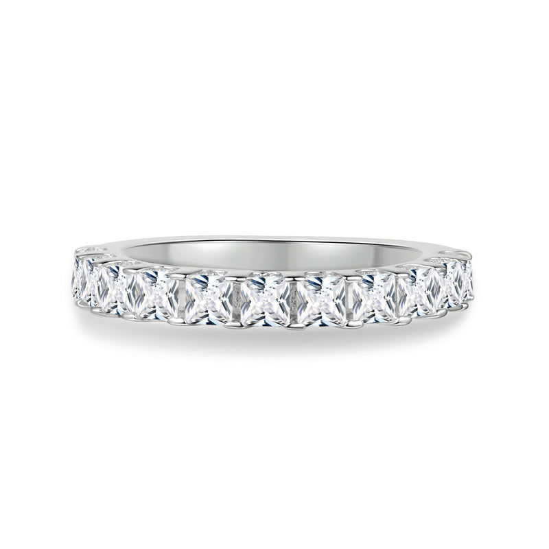 Princess Cut Moissanite Half Eternity Band