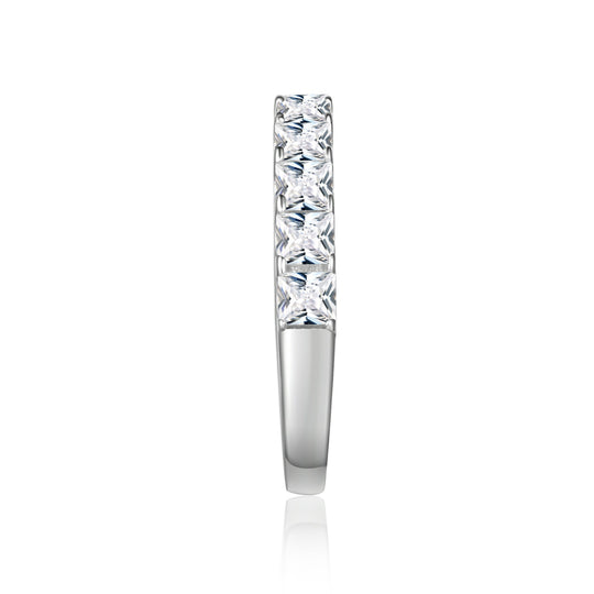 Princess Cut Moissanite Half Eternity Band
