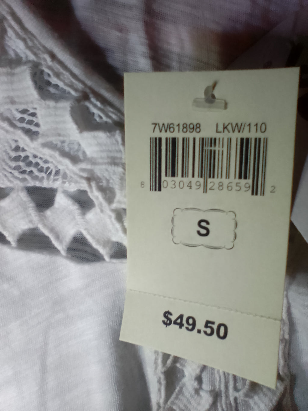 Lucky Brand small oversized basic white blouse