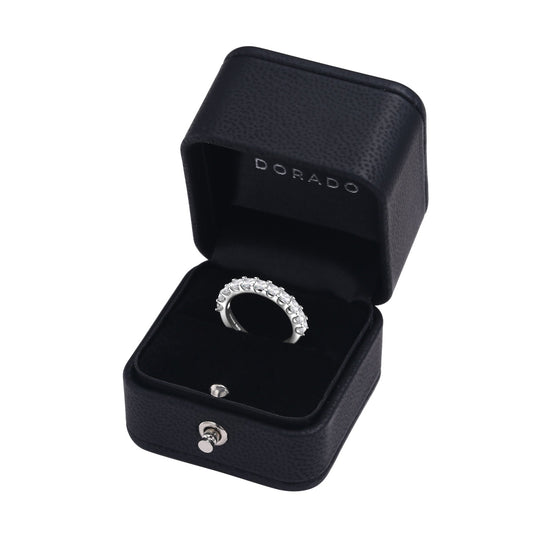 Princess Cut Moissanite Half Eternity Band