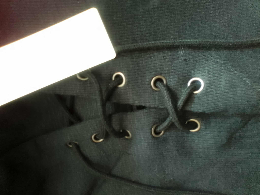 Anthropologie Deletta Black Lace Up Top