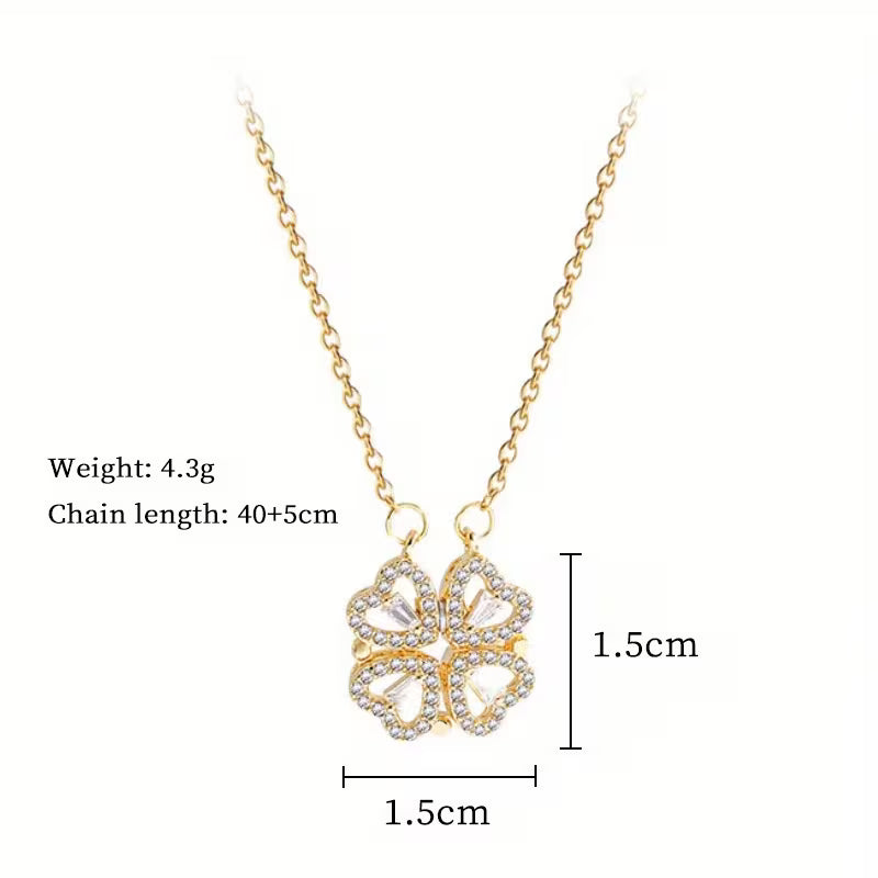 Dainty Heart-Shaped Titanium Steel Necklace with Gold Plating for Women