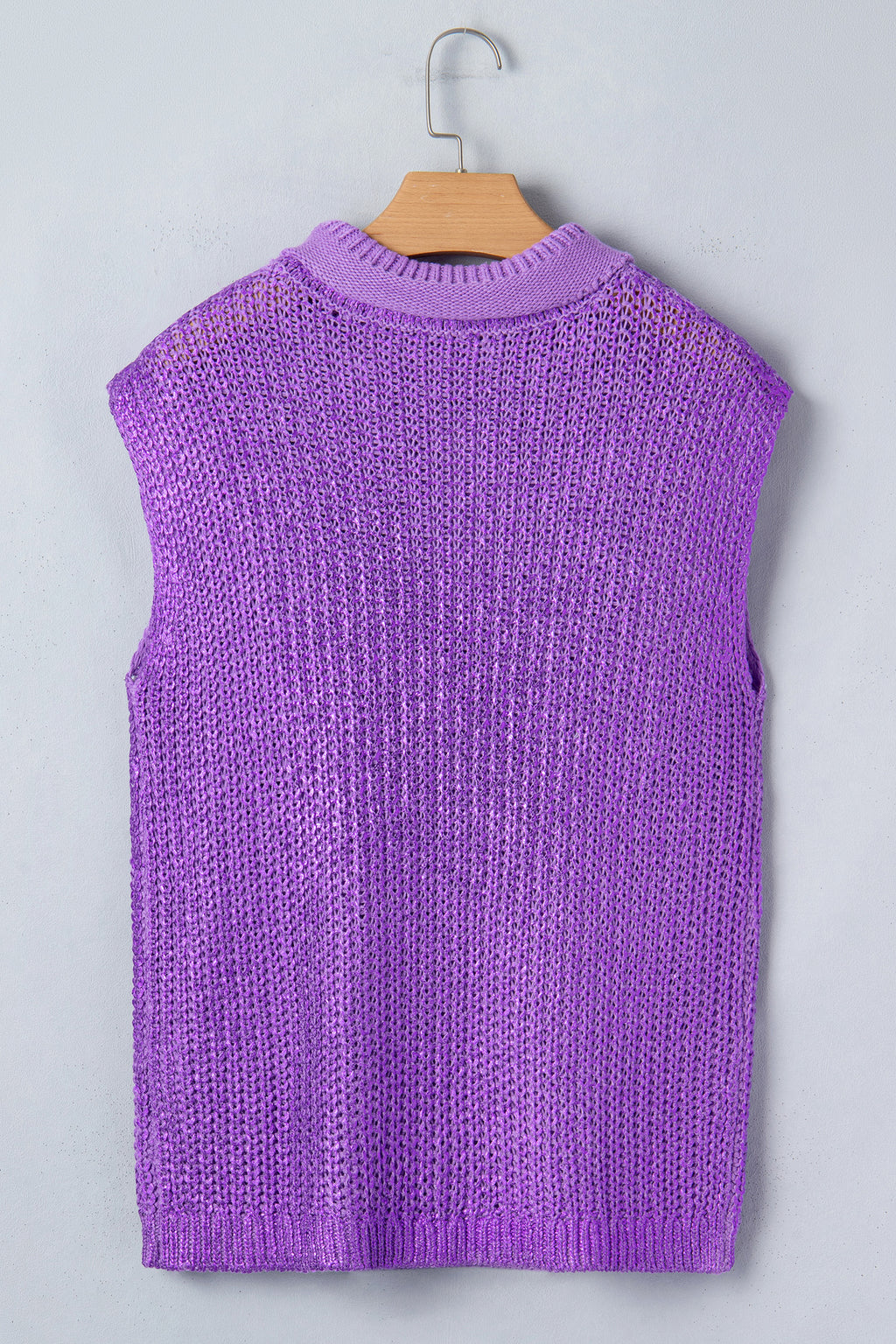 Wisteria Solid Color Knit High Neck Short Sleeve Sweater
