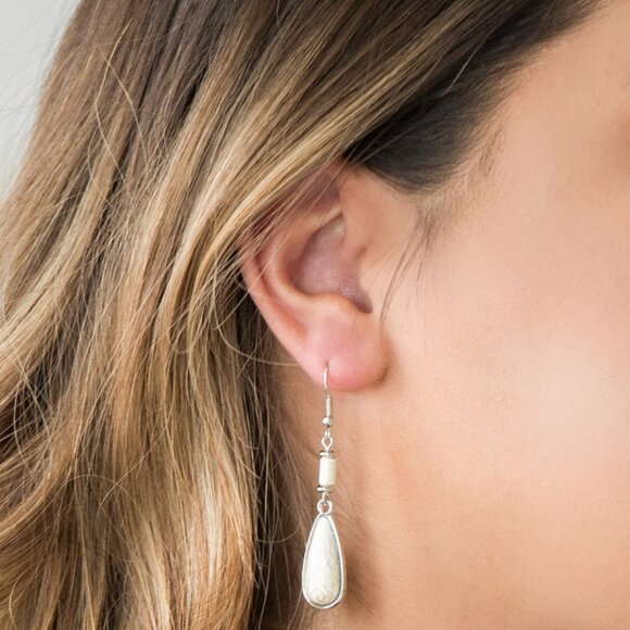 Courageously Canyon White Earrings
