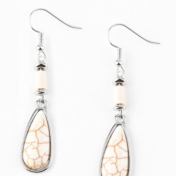 Courageously Canyon White Earrings