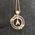 Sterling Silver Rose Gold Flower Initial Necklace