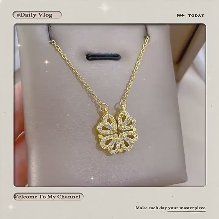 Dainty Heart-Shaped Titanium Steel Necklace with Gold Plating for Women