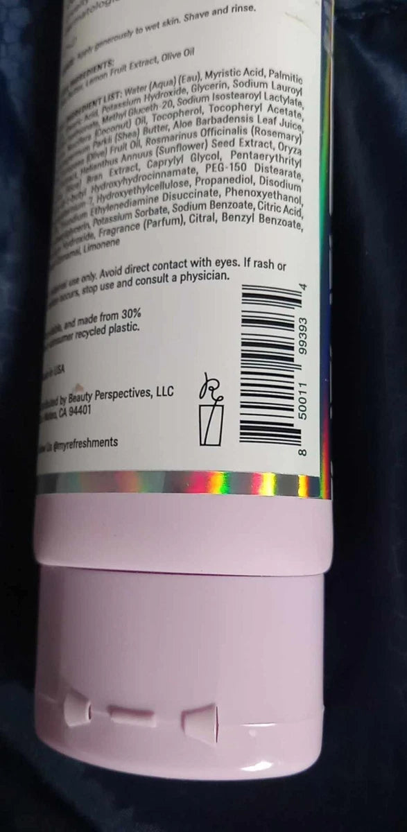 REFRESHMENTS Pillowy Shave Cream in Citrus Spritz (4.5 oz)