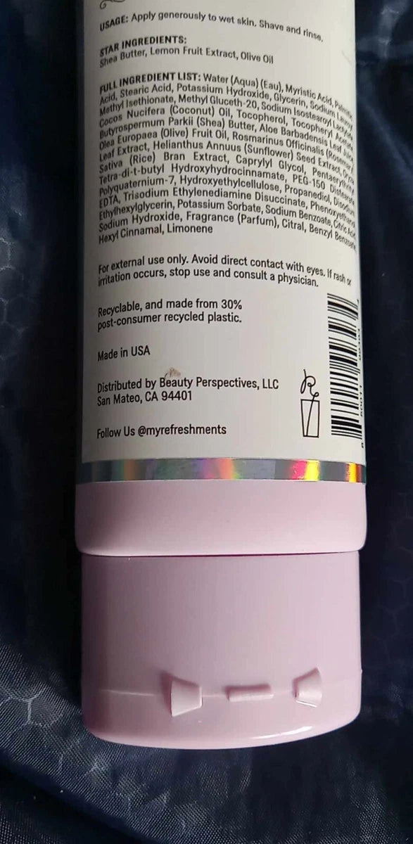 REFRESHMENTS Pillowy Shave Cream in Citrus Spritz (4.5 oz)